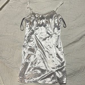 Forever21 White Mini Dress with Dangling Diamonds